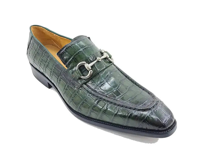 Carrucci Buckle Loafer: Gator Embossed Leather Loafer