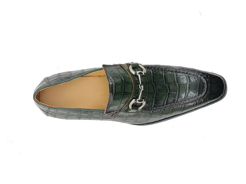 Carrucci Buckle Loafer w Gator Embossed Leather