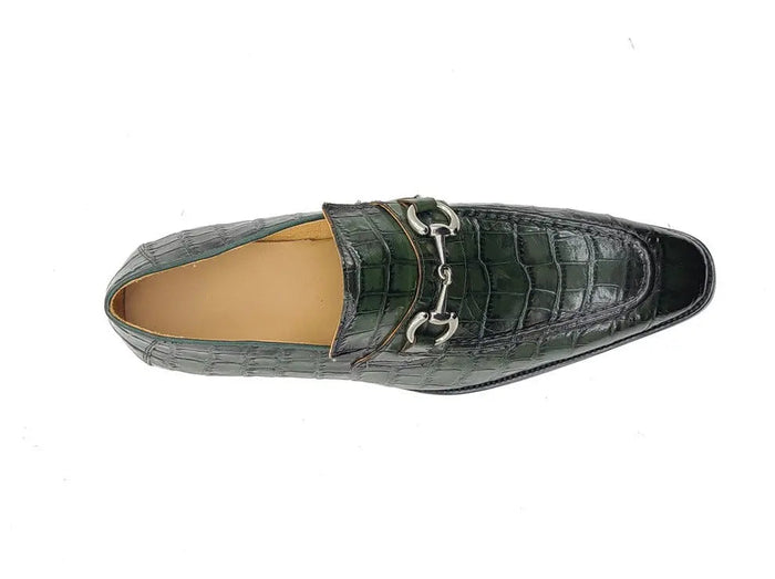 Carrucci Buckle Loafer w Gator Embossed Leather