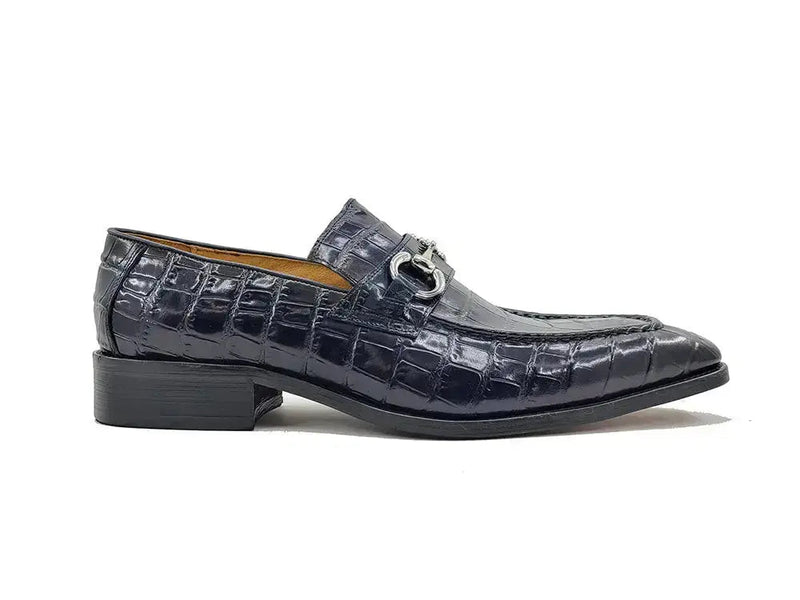 Carrucci Buckle Loafer: Gator Embossed Leather Loafer