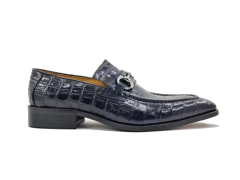 Carrucci Buckle Loafer w Gator Embossed Leather