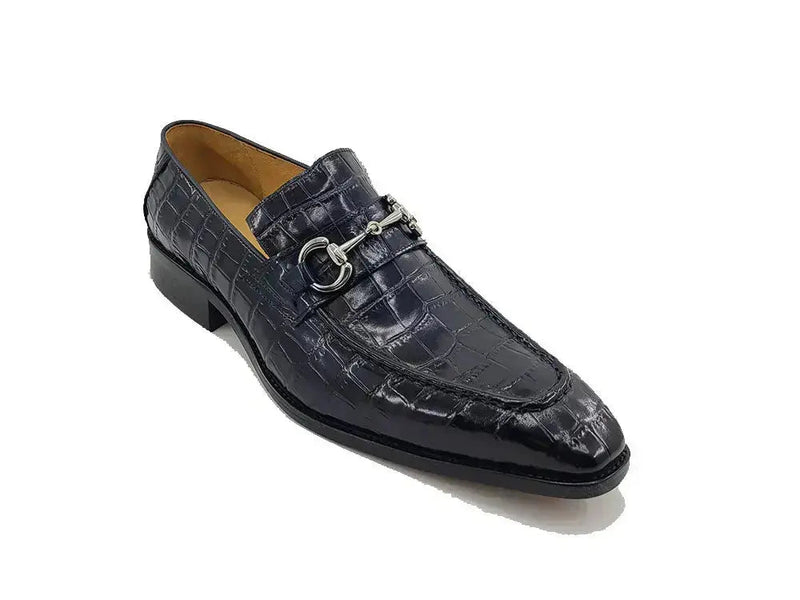 Carrucci Buckle Loafer: Gator Embossed Leather Loafer