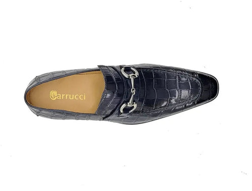 Mens Gator Embossed Leather Buckle Loafers