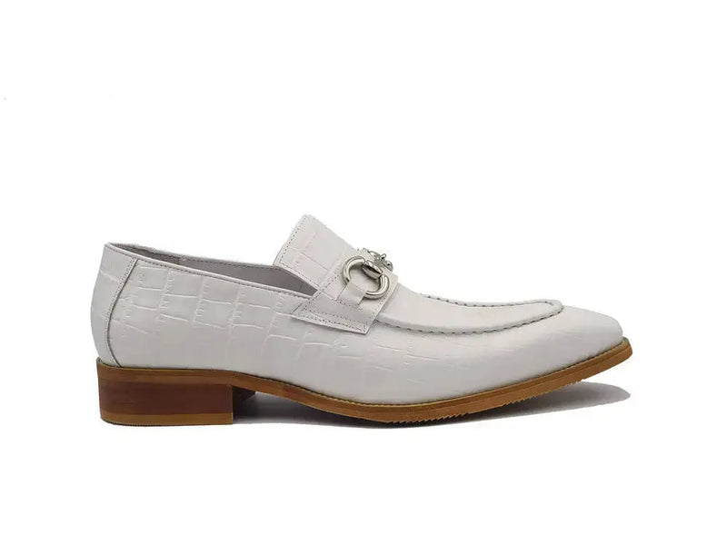 Carrucci Buckle Loafer: Gator Embossed Leather Loafer