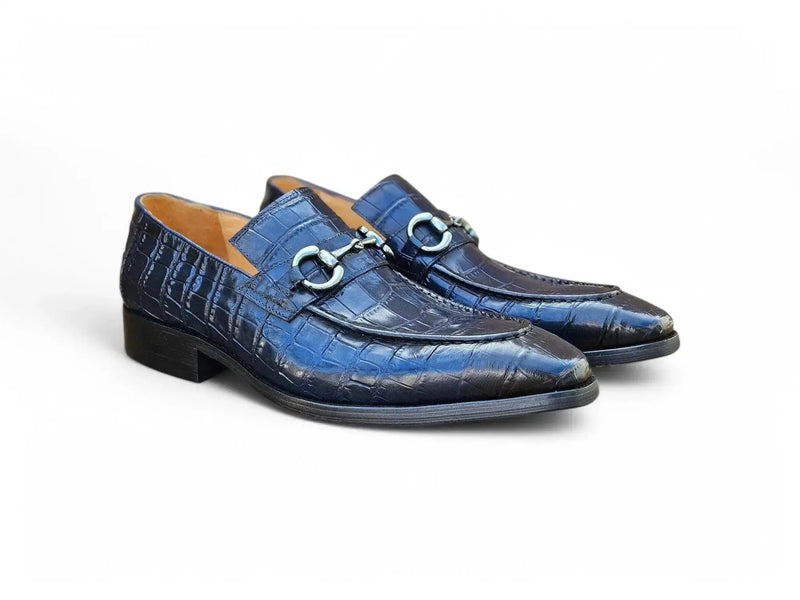 Carrucci Buckle Loafer: Gator Embossed Leather Loafer