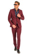 Stretch Fabric Suits - Slim Fit Suit in Color Burgundy - Giovanni Testi 2 button stretch Burgundy Travel Suit GTRVL2N-01 BURGANDY