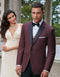 Smoking Traje - Esmoquin - Smoking Para Hombre -Trajes De Novio - Burgundy Tuxedo