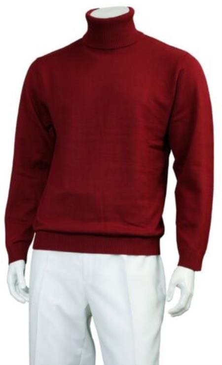 Mens Long Sleeve Sweater Burgundy