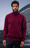 Mens Sweater Modern Fit Burgundy And Cashmere Fabric