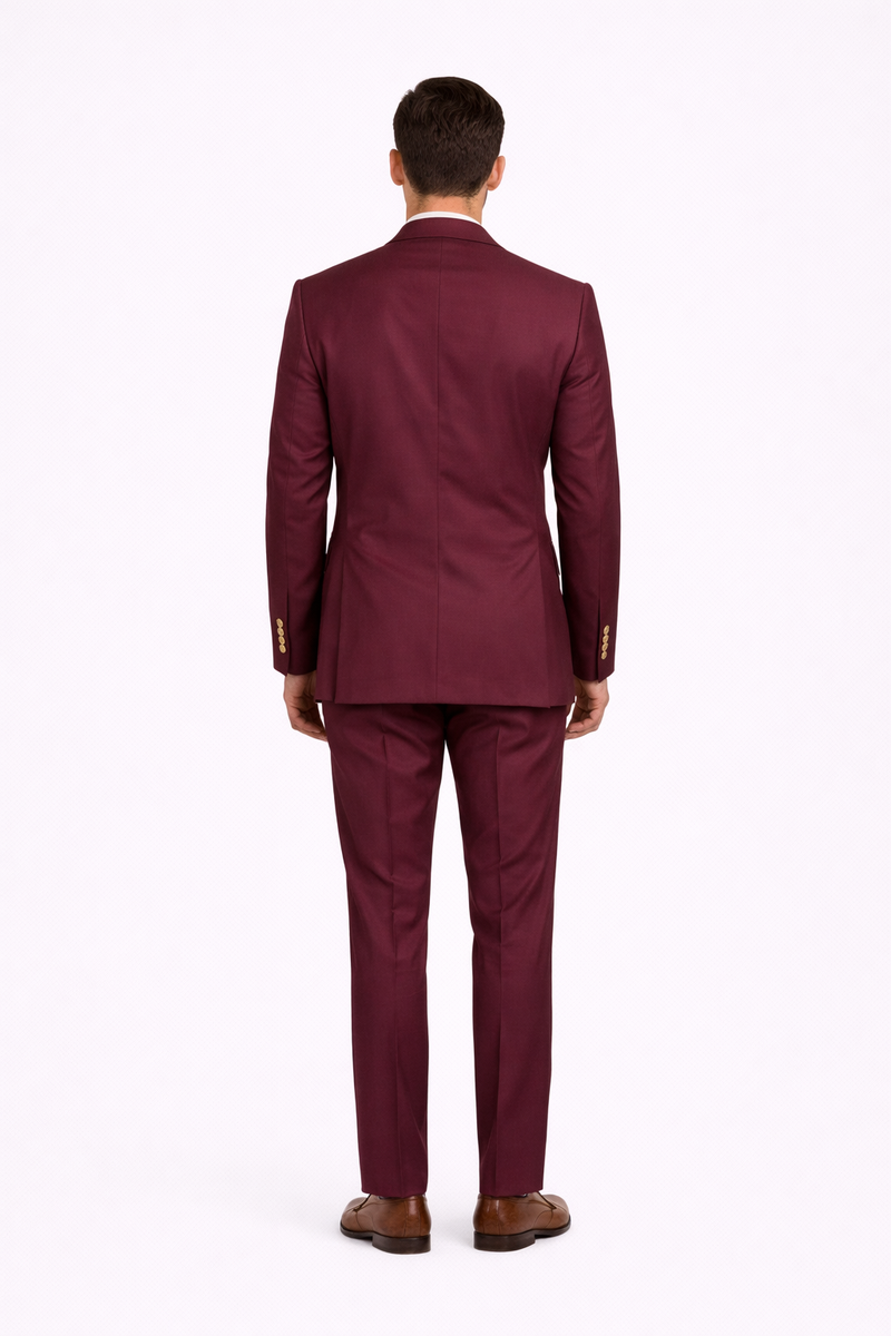 Burgundy Suit - Double Breasted