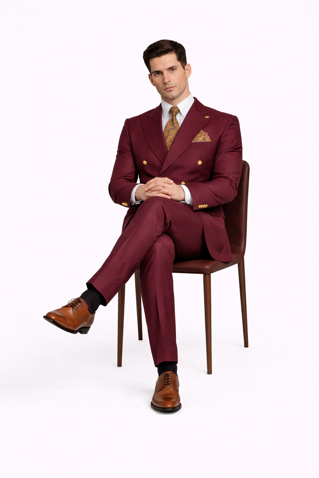 Burgundy Suit - Double Breasted