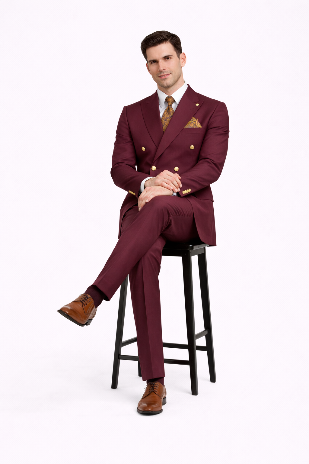 Burgundy Suit - Double Breasted