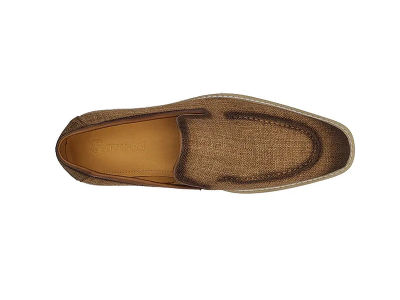 Carrucci Burnished Linen Loafer - Luxury Italian Slip-On
