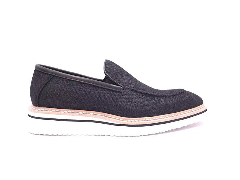 Carrucci Burnished Linen Loafer - Luxury Italian Slip-On
