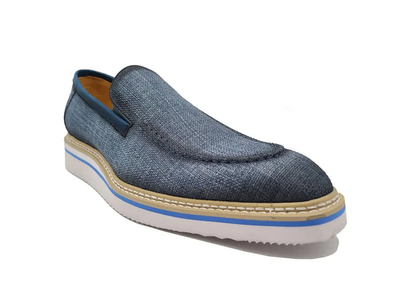 Carrucci Burnished Linen Loafer - Luxury Italian Slip-On