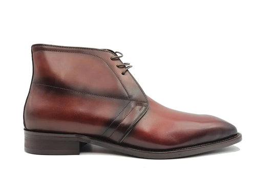 Mens Burnished Calfskin Leather Chukka Boots