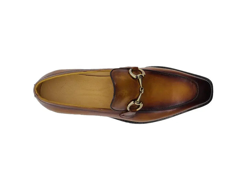 Carrucci Burnished Calfskin Horsebit Loafer