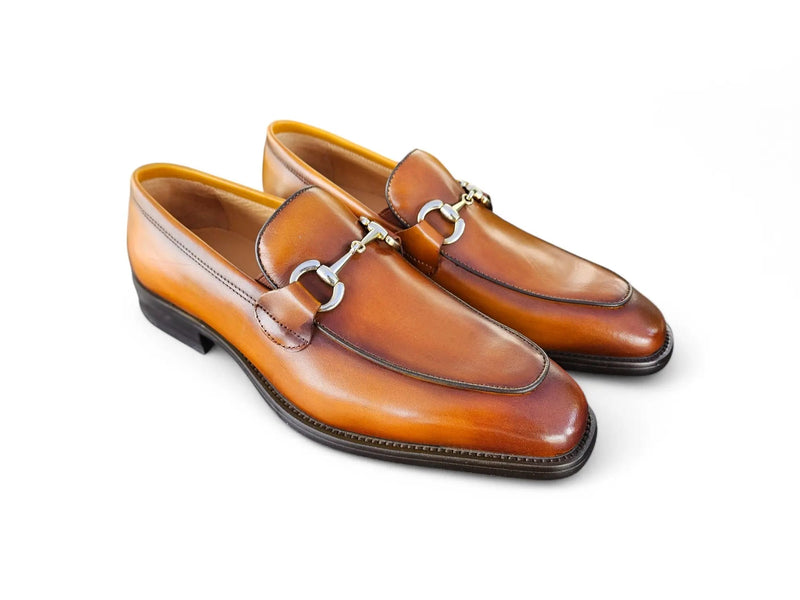 Carrucci Burnished Calfskin Horsebit Loafer