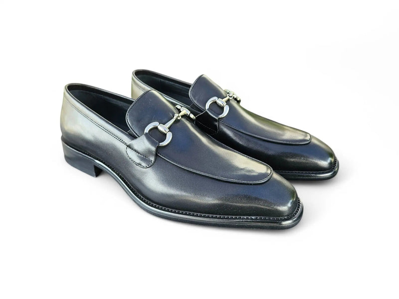 Carrucci Burnished Calfskin Horsebit Loafer