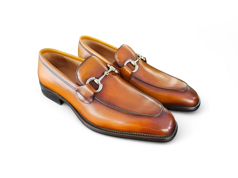 Carrucci Burnished Calfskin Horsebit Loafer - Luxury Italian Style