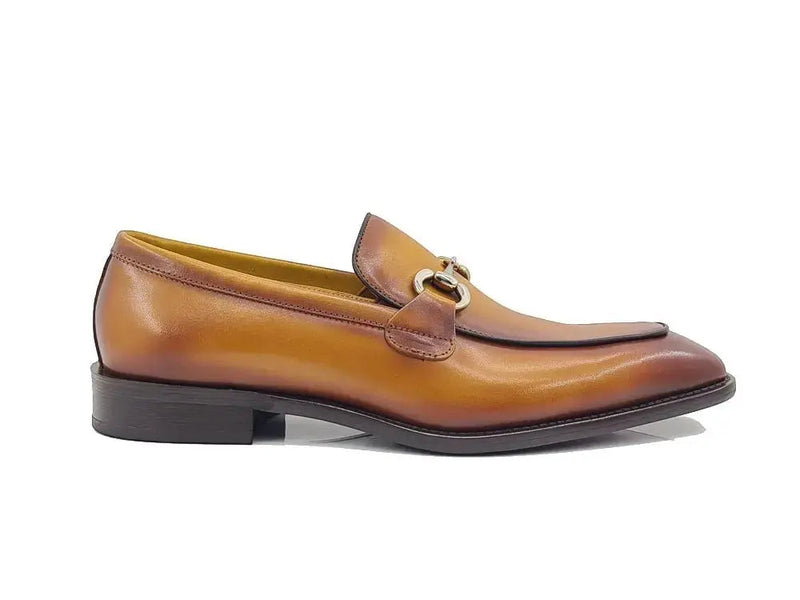 Carrucci Burnished Calfskin Horsebit Loafer - Luxury Italian Style