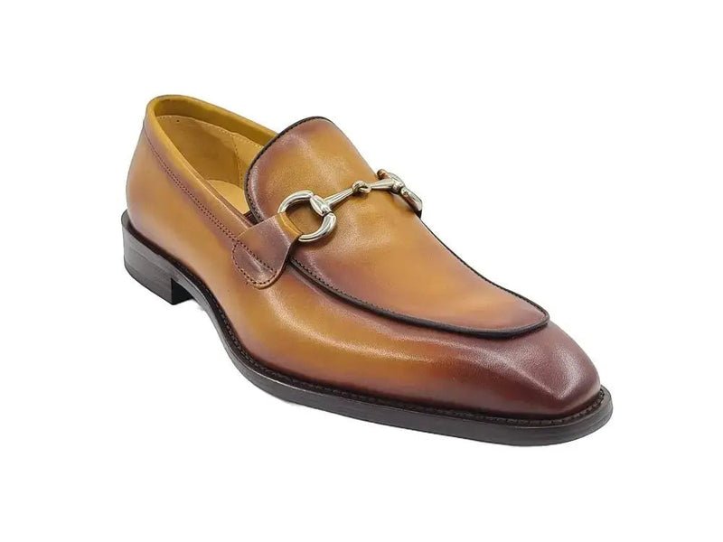 Carrucci Burnished Calfskin Horsebit Loafer - Luxury Italian Style