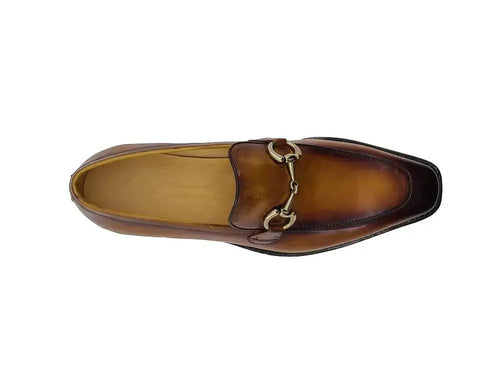 Carrucci Burnished Calfskin Horsebit Loafer - Luxury Italian Style