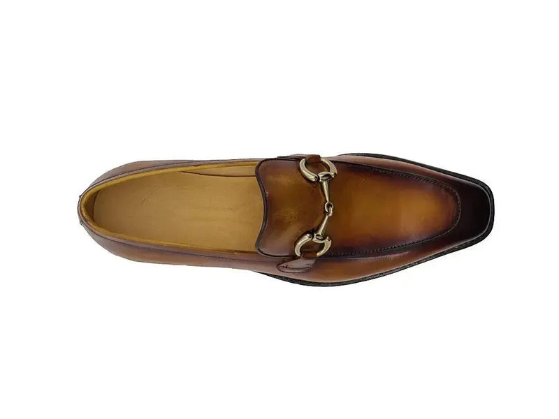 Carrucci Burnished Calfskin Horsebit Loafer - Luxury Italian Style