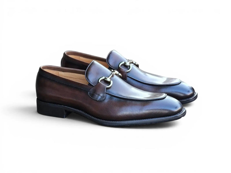 Carrucci Burnished Calfskin Horsebit Loafer - Luxury Italian Style