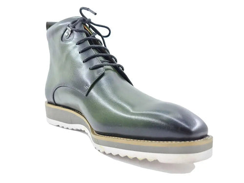 Men’s Burnished Calfskin Leather Lace-Up Boot
