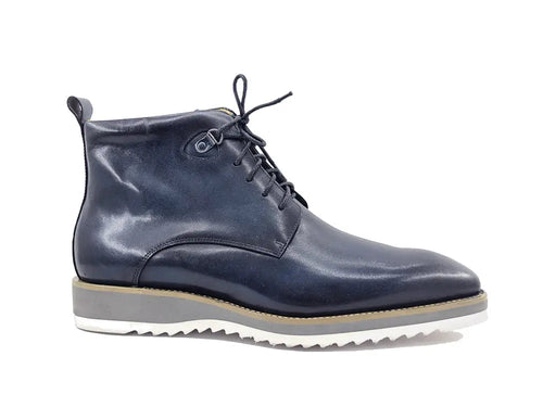 Men’s Burnished Calfskin Leather Lace-Up Boot