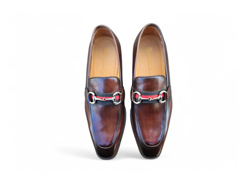 Mens Classic Burnished Slip-On Loafers