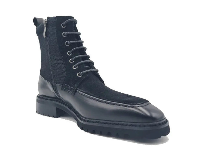 Carrucci Lace-up Boot with Side Zipper