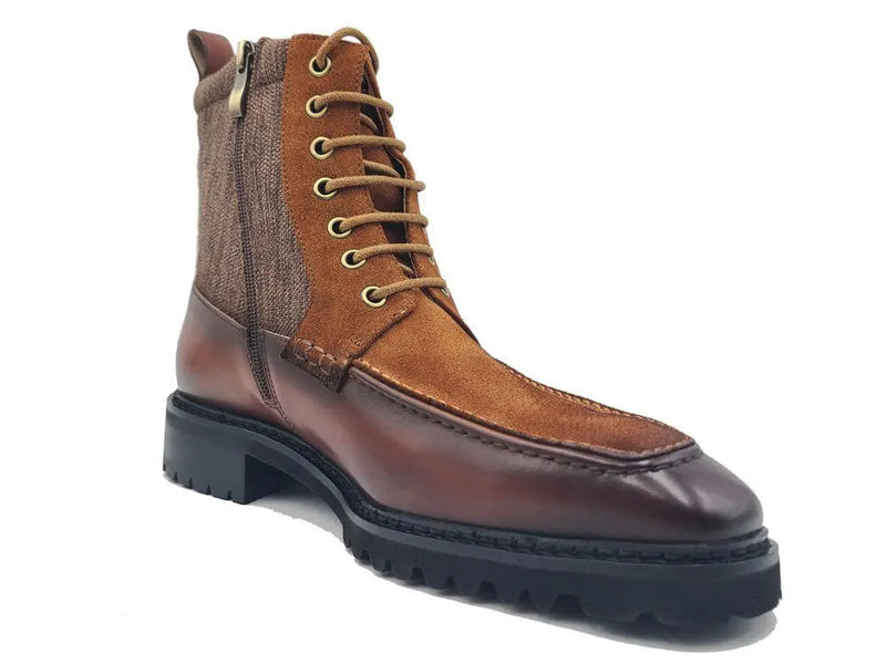 Carrucci Lace-up Boot with Side Zipper