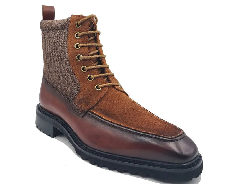 Carrucci Lace-up Boot with Side Zipper
