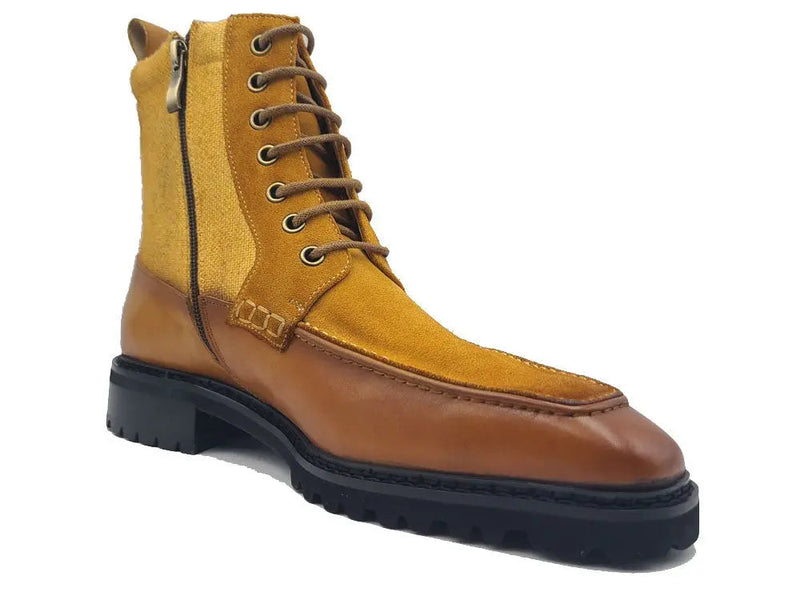 Carrucci Lace-up Boot with Side Zipper