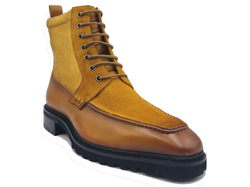 Carrucci Lace-up Boot with Side Zipper