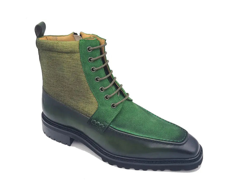 Carrucci Lace-up Boot with Side Zipper