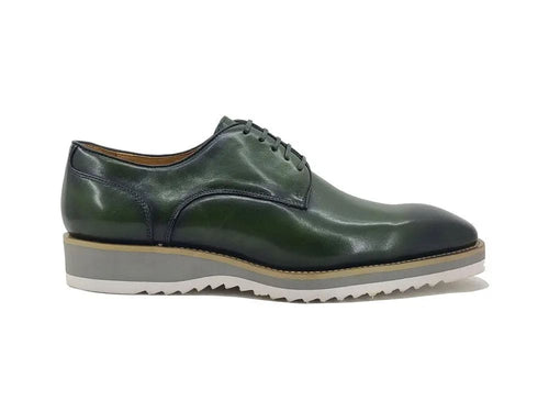 Men’s Burnished Leather Lace-Up Derby Shoes