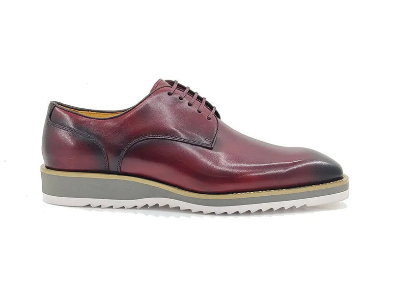 Carrucci Burnished Leather Derby Lace-Up Shoe