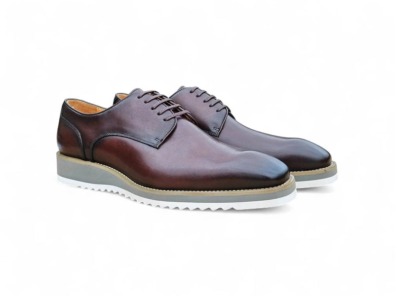 Carrucci Burnished Leather Derby Lace-Up Shoe