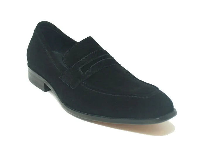 Carrucci Burnished Suede Penny Loafers - Rich Casual Comfort