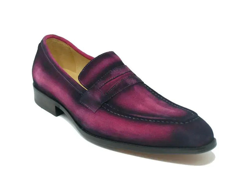 Carrucci Burnished Suede Penny Loafers - Rich Casual Comfort