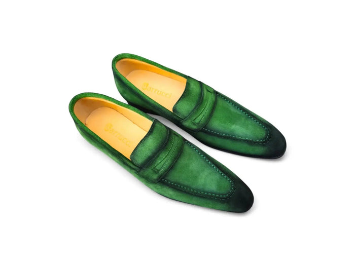 Carrucci Burnished Suede Penny Loafers - Rich Casual Comfort
