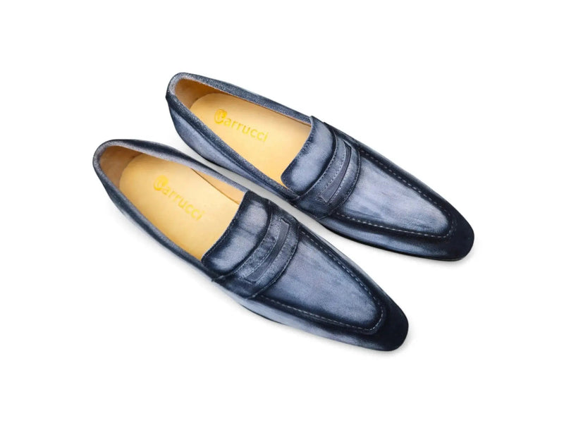 Carrucci Burnished Suede Penny Loafers - Rich Casual Comfort