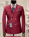 Mens Wool Business Suits For Men - Wool Fabric "Burgundy" Suit