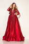 Applique Long Sleeve Overskirt Gown by Lucci Lu C8045