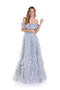 Off Shoulder Feather A-line Gown by Lucci Lu C8052