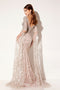 Applique Fitted Long Sleeve Gown by Lucci Lu C8073