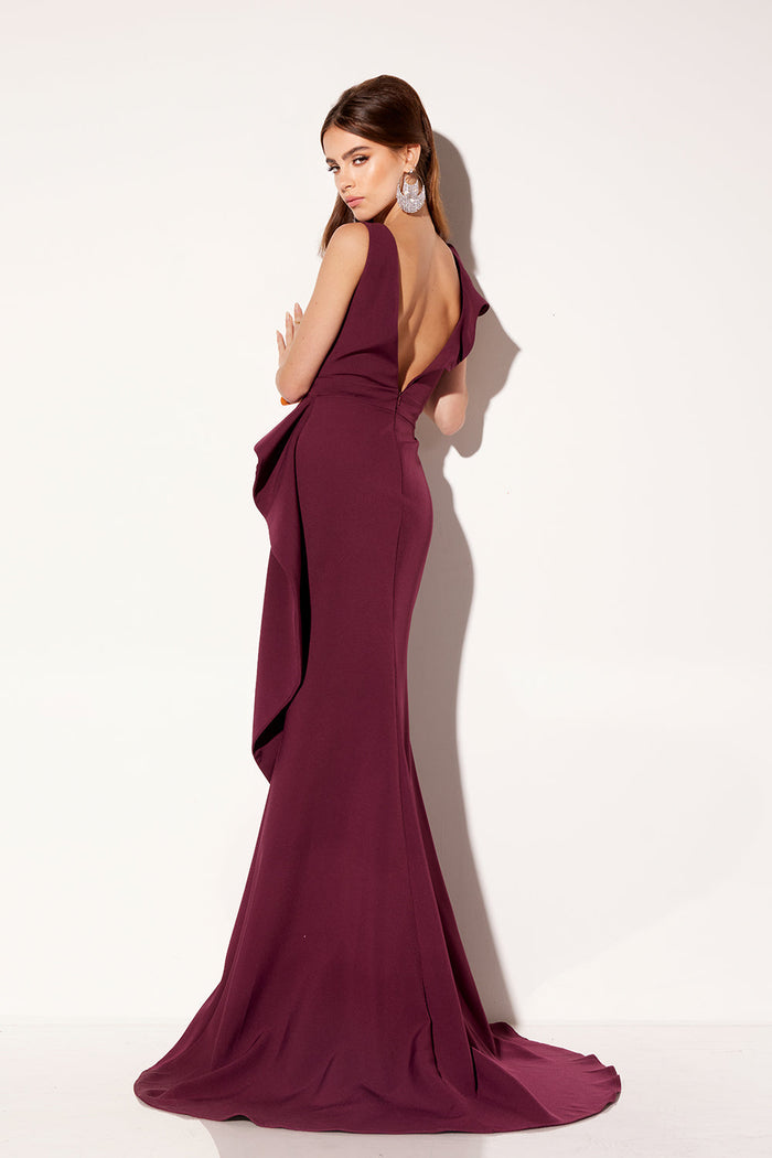 Crepe Fitted Long Sleeveless Gown by Lucci Lu C8108